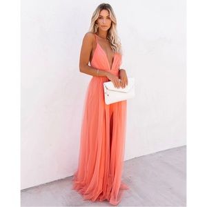 Petal Dust Maxi Dress - Apricot